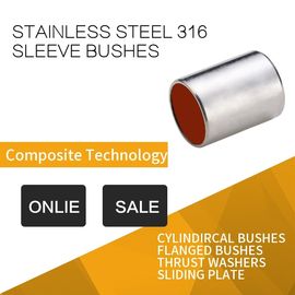 316 Stainless Steel Sleeve Bushing With Red Modified PTFE For Printing & Dyeing Machines